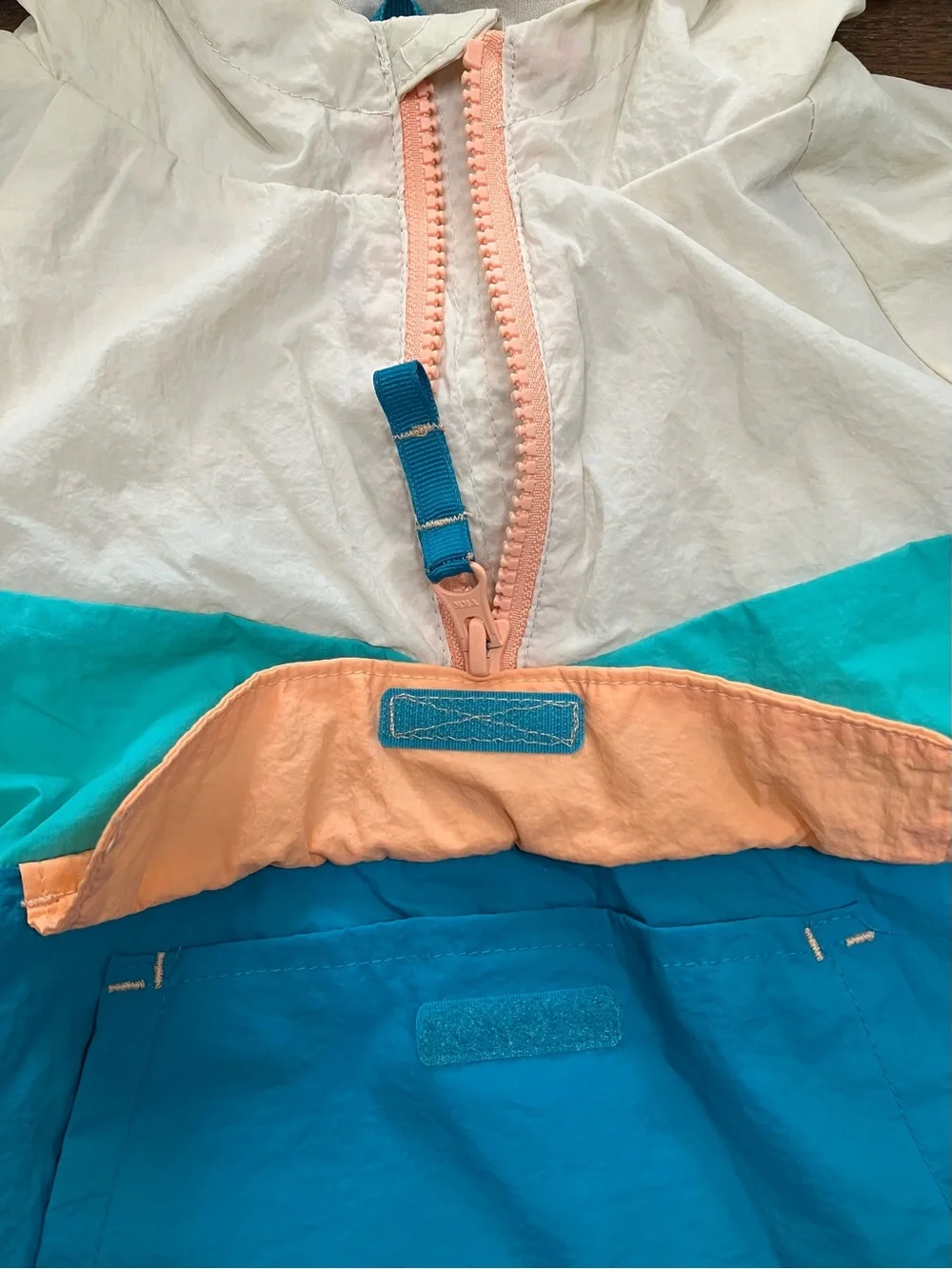 Cat & Jack Colorblock Pullover Windbreaker - Cream, Teal, Blue, Peach